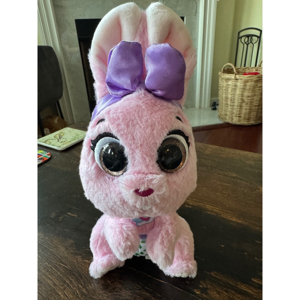 Disney Toy Story 4 Bunny Plush Pink Stuffed Animal Just Play 9 Inch Purple Bow